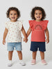 Nautinati Pack of 2 White & Red Printed Tops for Girls
