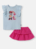 Nautinati Girls Minni Mouse Print Top with Skirt Set|Cotton| Age 3 - 24 Months