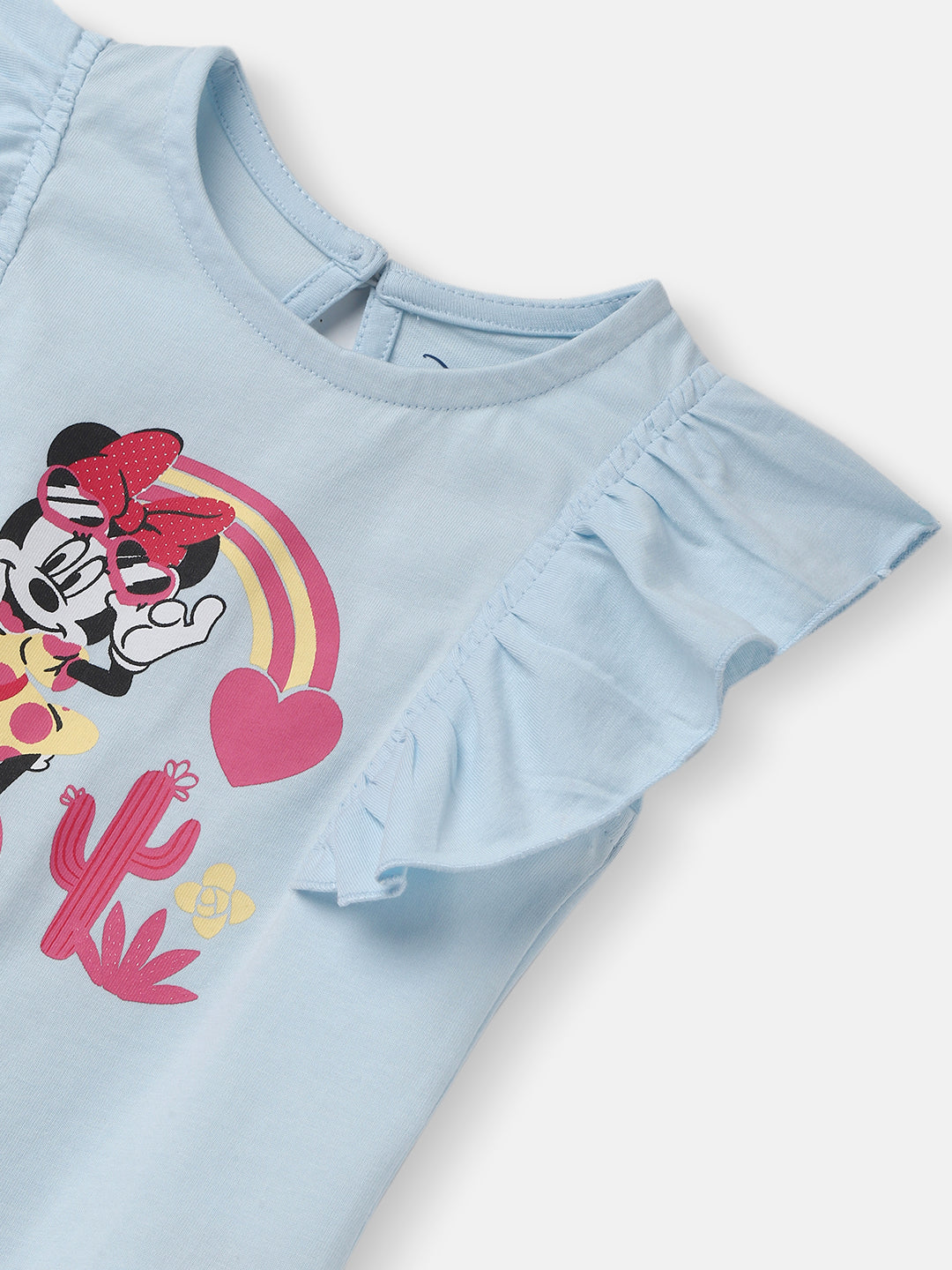 Nautinati Girls Minni Mouse Print Top with Skirt Set|Cotton| Age 3 - 24 Months