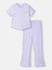 Nautinati Girls Top and Pants Set With Crochet Patch|Derby Rib Textured Fabric| Age 2 - 10 Years