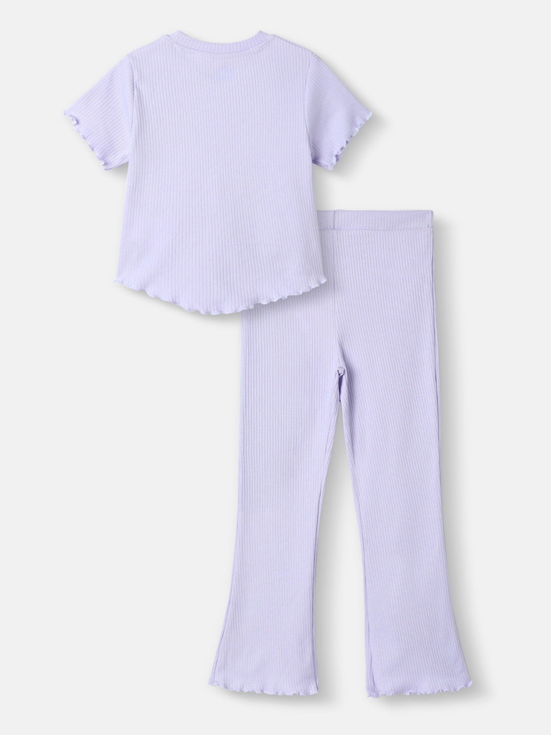 Nautinati Girls Top and Pants Set With Crochet Patch|Derby Rib Textured Fabric| Age 2 - 10 Years