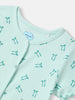Nautinati Girls' Blue Derby Rib Set With All-over Print | Cotton | Age 2-10 Years