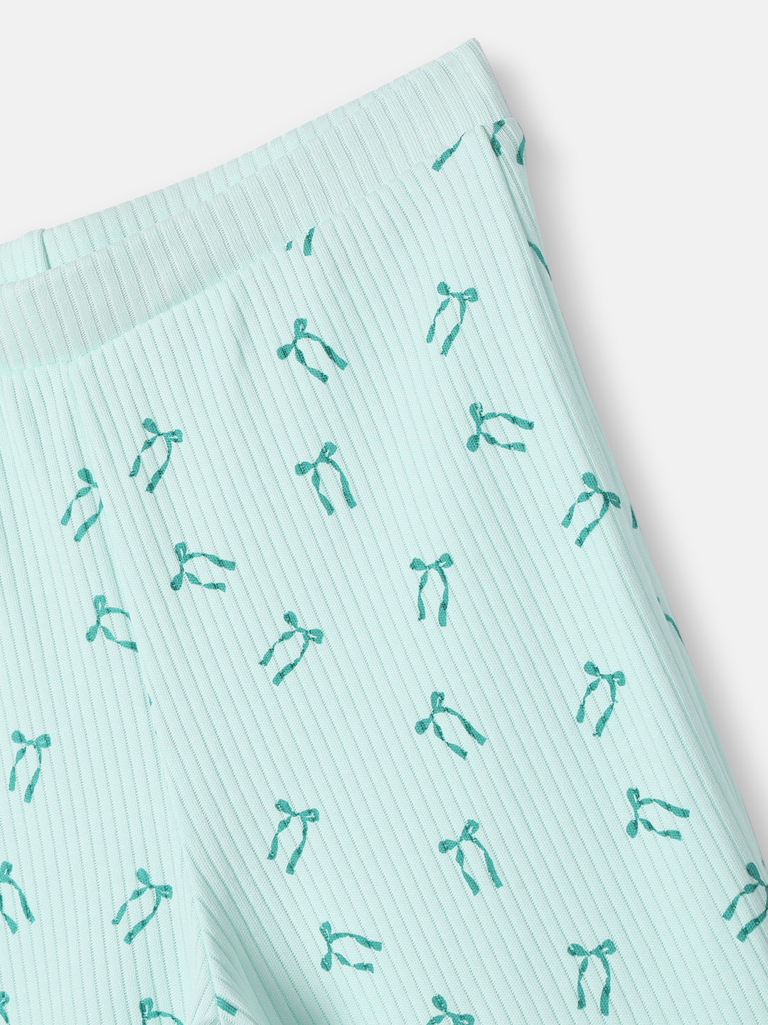 Nautinati Girls' Blue Derby Rib Set With All-over Print | Cotton | Age 2-10 Years