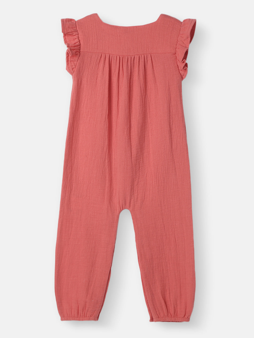Nautinati Girls Ruffle Sleeve Sleepsuit |Textured Cotton| Age 3 - 24 Months