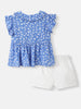 Nautinati Girls Floral Top with Shorts Set|Cotton| Age 3 - 24 Months