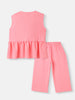 Girls Crepe Assymetric Clothing Set |Frill Top and Pants Set | 2-8 Years