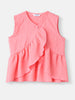 Girls Crepe Assymetric Clothing Set |Frill Top and Pants Set | 2-8 Years
