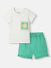 Nautinati Girls' T-shirt and Shorts Set With Crochet|Cotton| Age 0 - 2 Years