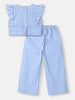 Nautinati Girls Striped Top and Pants Set|Ruffle Sleeves| Age 4 - 8 Years