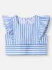 Nautinati Girls Striped Top and Pants Set|Ruffle Sleeves| Age 4 - 8 Years