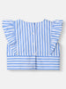 Nautinati Girls Striped Top and Pants Set|Ruffle Sleeves| Age 4 - 8 Years