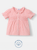 Nautinati Girls' Cotton Striped Woven Top with Shirring Details