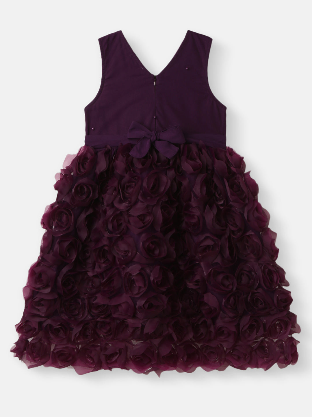 Nautinati Girls' Party Frock With Roses and Pearl Embellishment