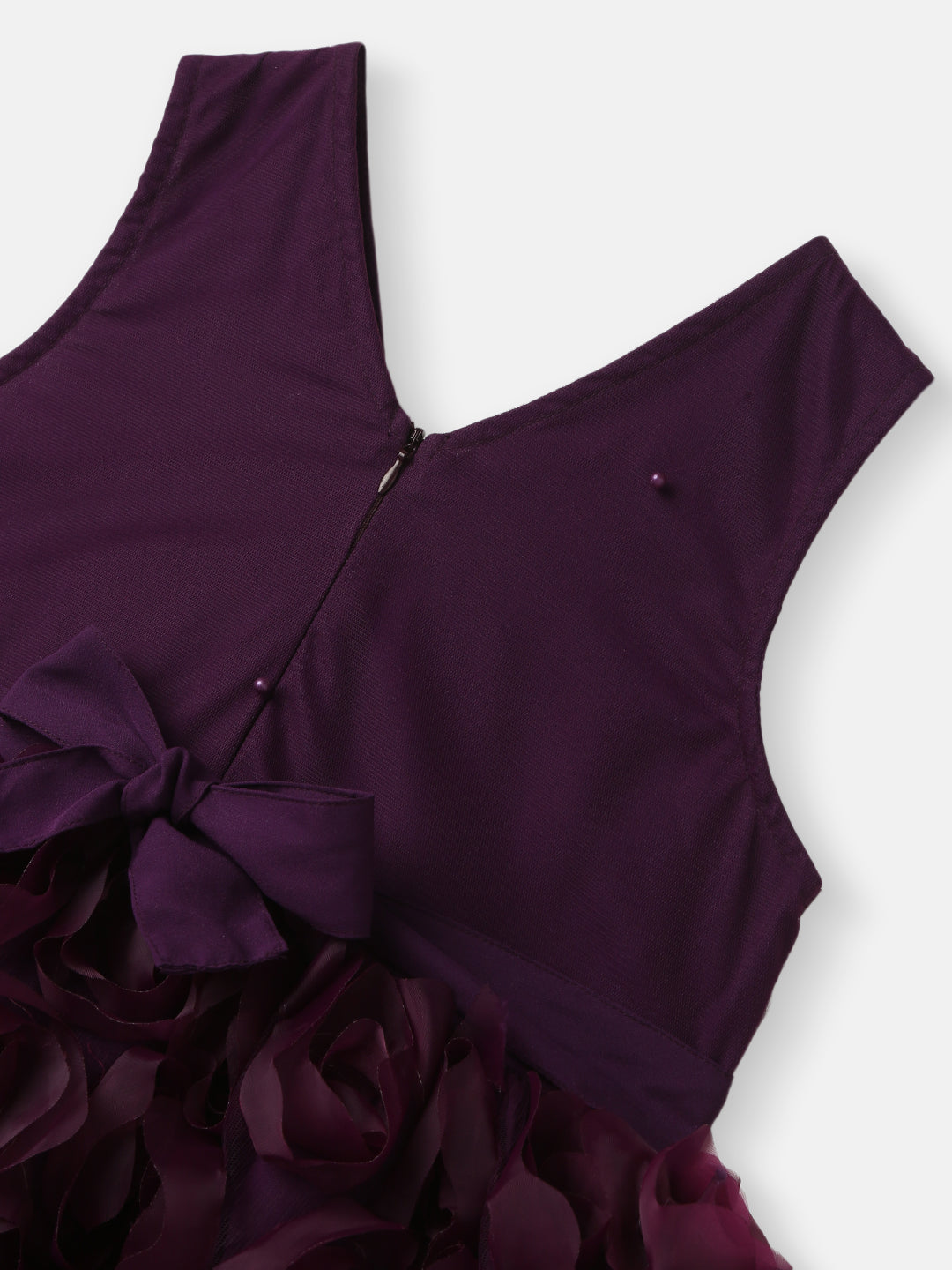 Nautinati Girls' Party Frock With Roses and Pearl Embellishment