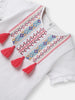 Girls Cotton Regular Top |Embroidery and Tassels| Half Sleeves with Ruffle Hem|  2-10 Years