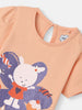 Nautinati Girls' Cotton Graphic Foil Printed Cap Sleeves T-shirt