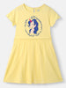 Nautinati Girls' Unicorn Print Tulle Mesh Dress with Lettuce Hem in Sleeves
