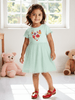 Nautinati Girls' Candy Print Tulle Frill Dress with Lettuce Hem in Sleeves