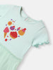 Nautinati Girls' Candy Print Tulle Frill Dress with Lettuce Hem in Sleeves