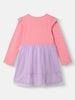 Nautinati Girls' Frozen Graphic Mesh Dress | Full Sleeves | Age 5-6 Years