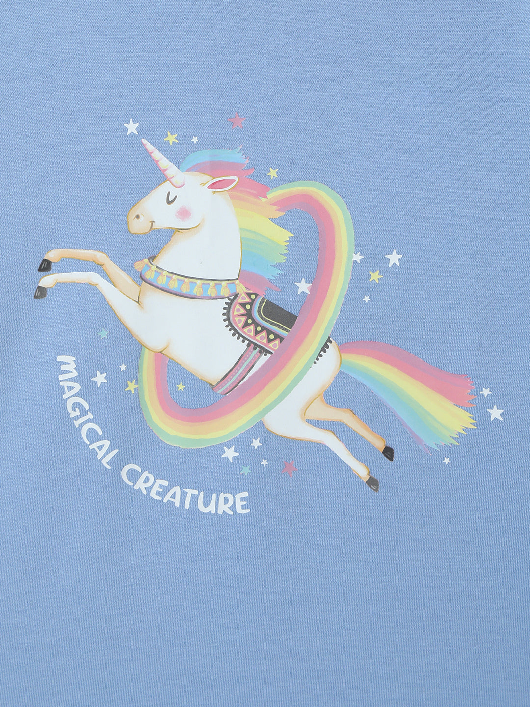 Nautinati Girls' Cotton Unicorn Sticker Print T-shirt Dress
