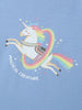 Nautinati Girls' Cotton Unicorn Sticker Print T-shirt Dress