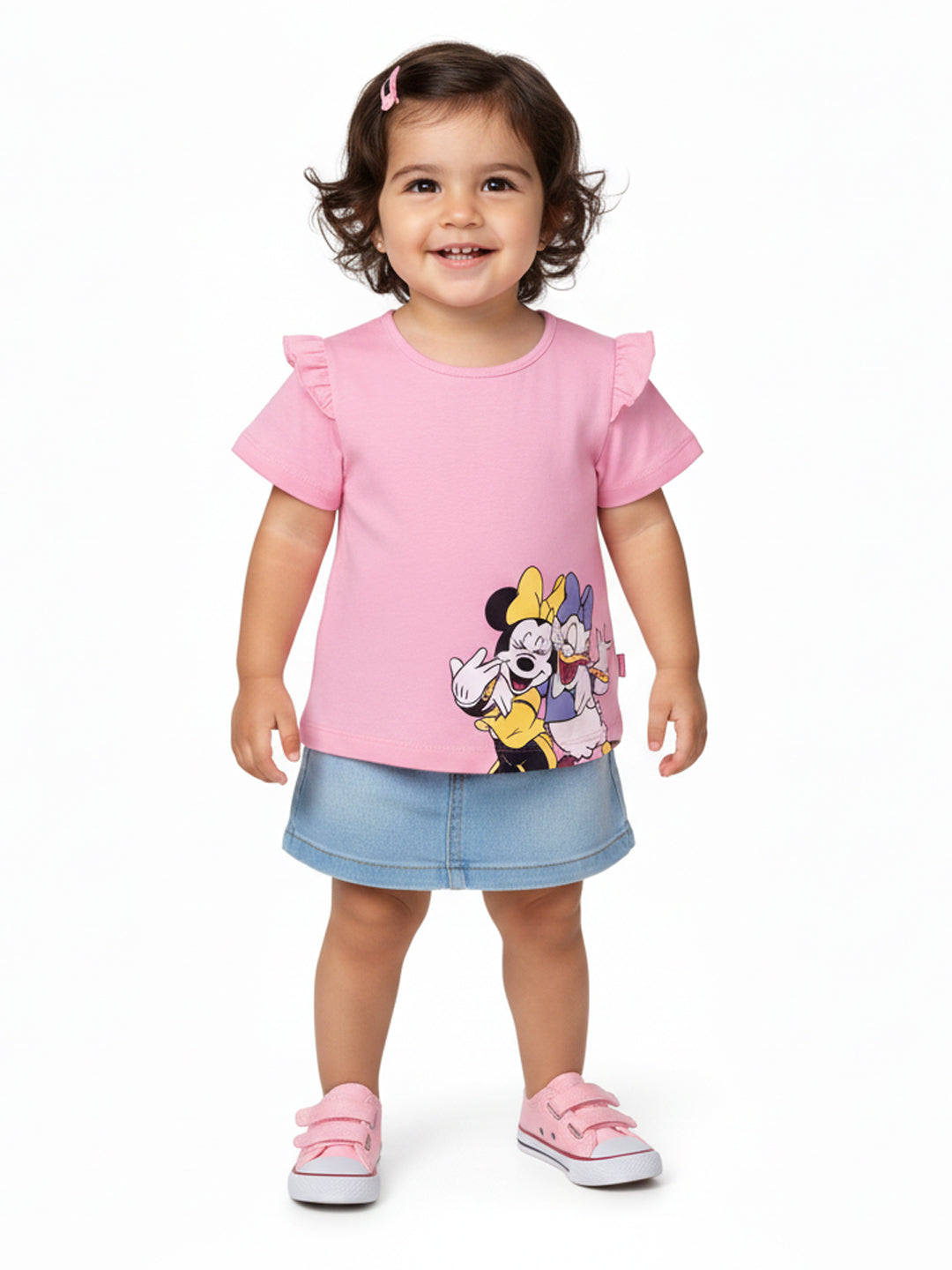 Nautinati Girls' Cotton Minnie Print T-shirt