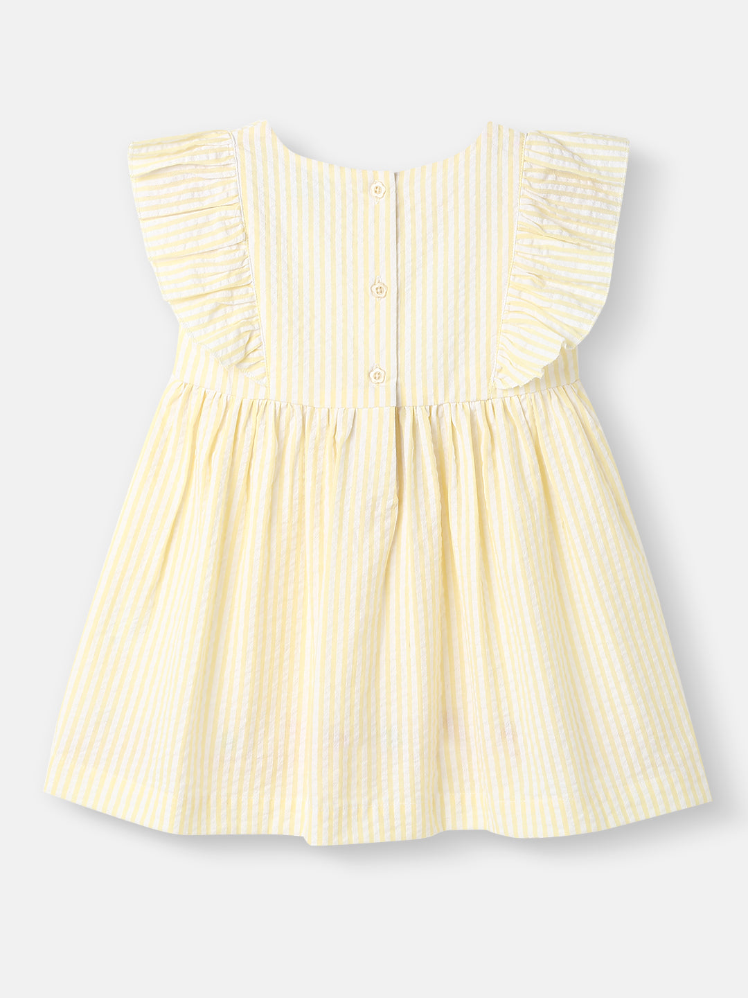 Nautinati Girls' Cotton Embroidered Woven Frock