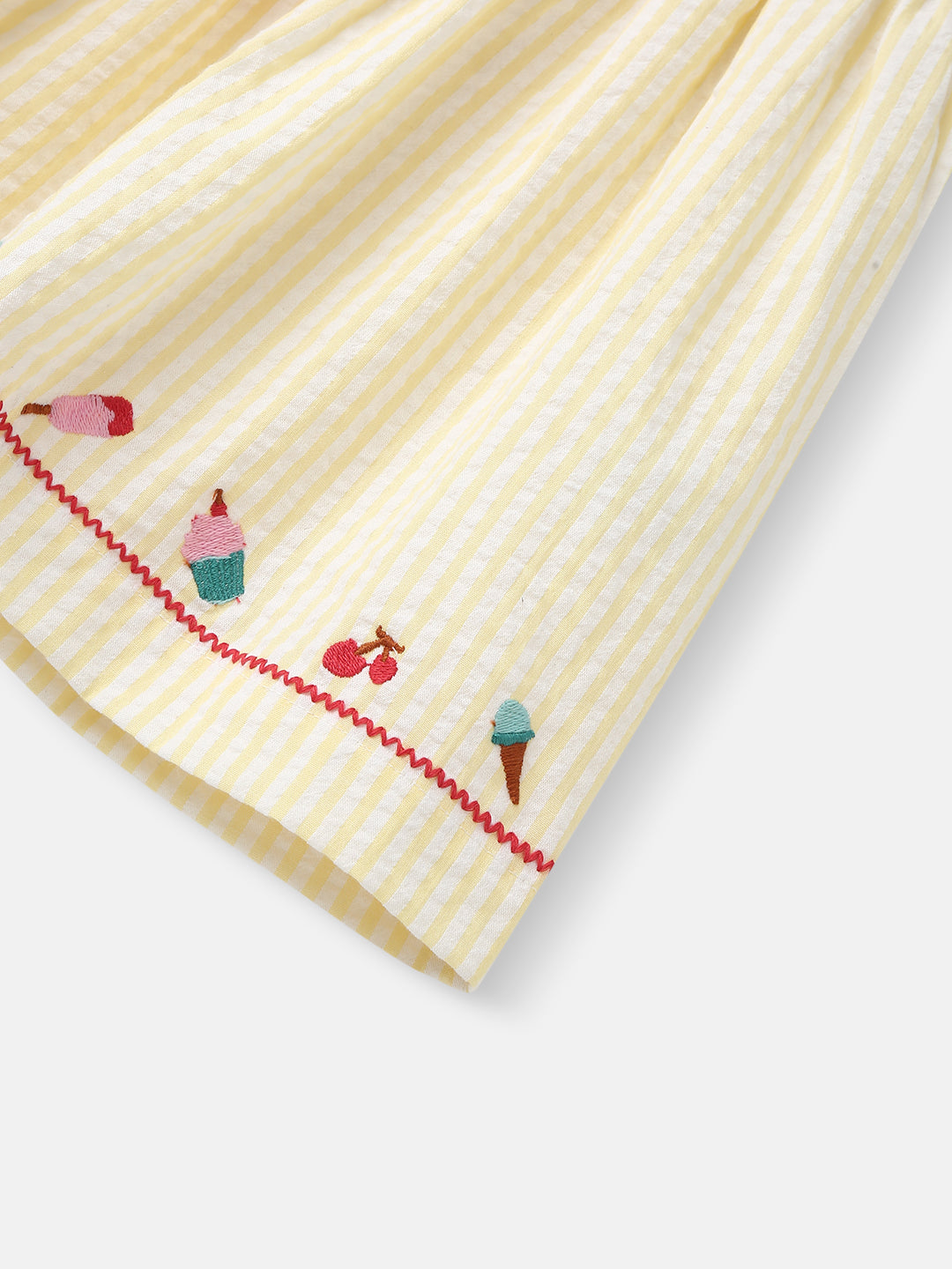 Nautinati Girls' Cotton Embroidered Woven Frock