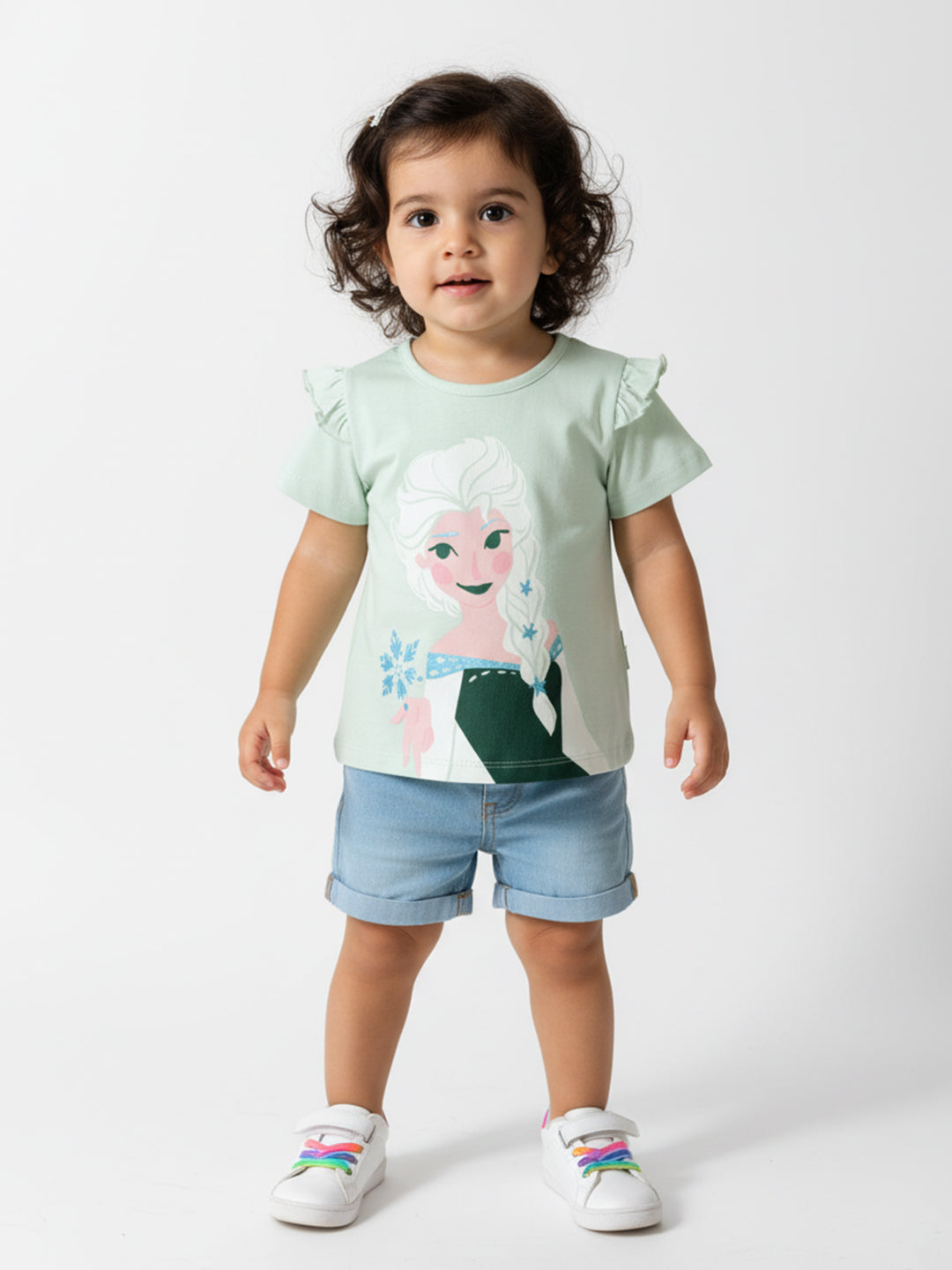 Nautinati Girls' Cotton Printed Top | Elsa Print | Age 0 - 2 Years