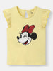 Nautinati Girls' Cotton Minnie Mouse Glitter Print T-shirt