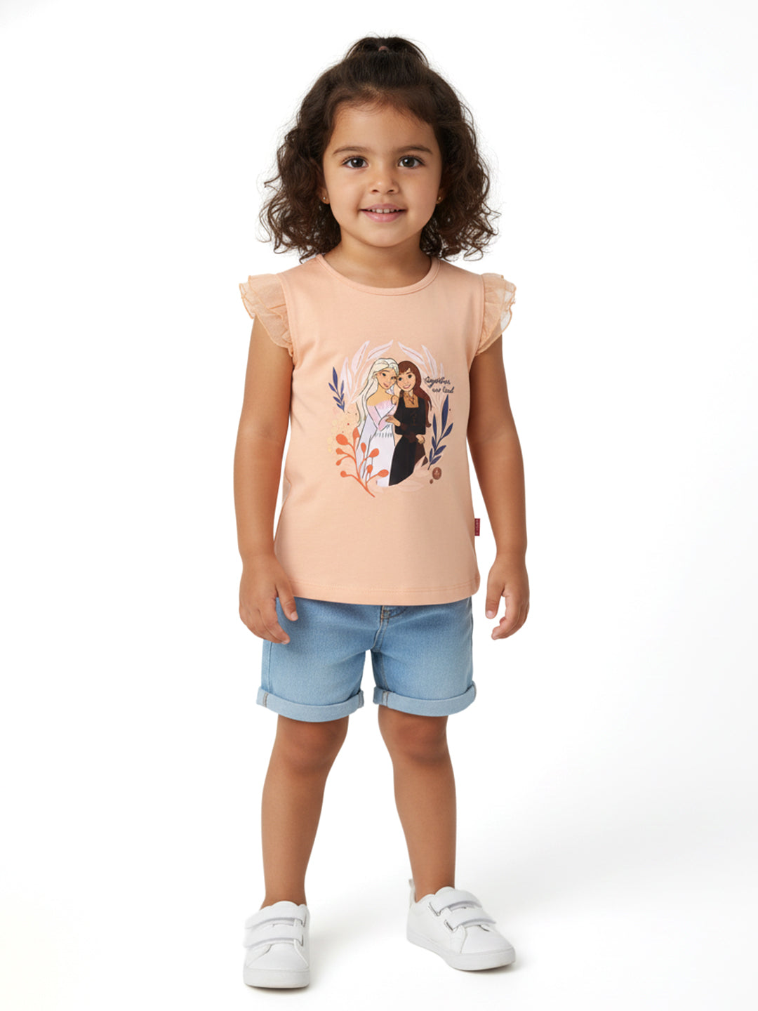Nautinati Girls' Cotton Disney Frozen Print T-shirt