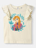 Nautinati Girls' Cotton Frozen Glitter Print T-shirt