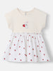 Girls’ Cotton Dress | Strawberry Print |Rabit Badge | 3-24 Months