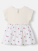 Girls’ Cotton Dress | Strawberry Print |Rabit Badge | 3-24 Months