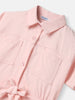 Girls Solid Shirt Collar Dress |Kimono Sleeves | Comes with Belt | 2-10 Years
