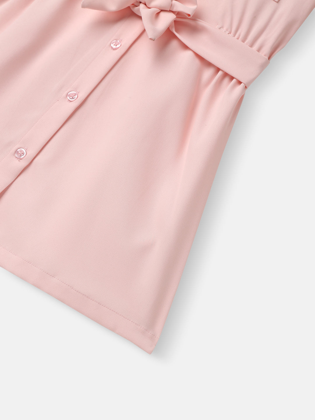 Girls Solid Shirt Collar Dress |Kimono Sleeves | Comes with Belt | 2-10 Years