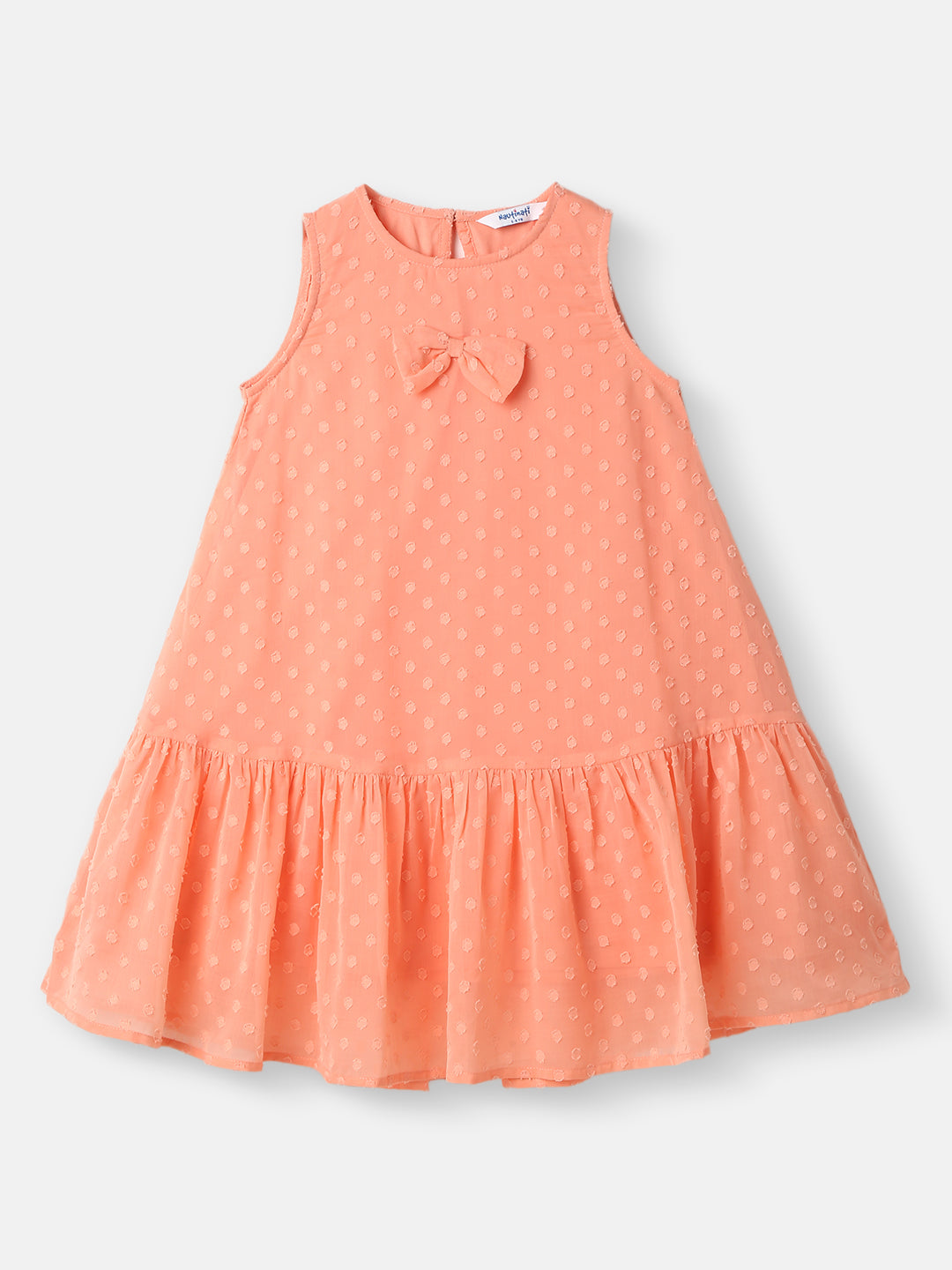 Girls Swiss Dot Cotton Dress |Drop Waist Style | All Over Printed | 2-10 Years
