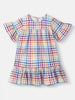Nautinati Girls Cotton Gingham Top|Flared Sleeves| Age 2 - 10 Years