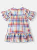 Nautinati Girls Cotton Gingham Top|Flared Sleeves| Age 2 - 10 Years