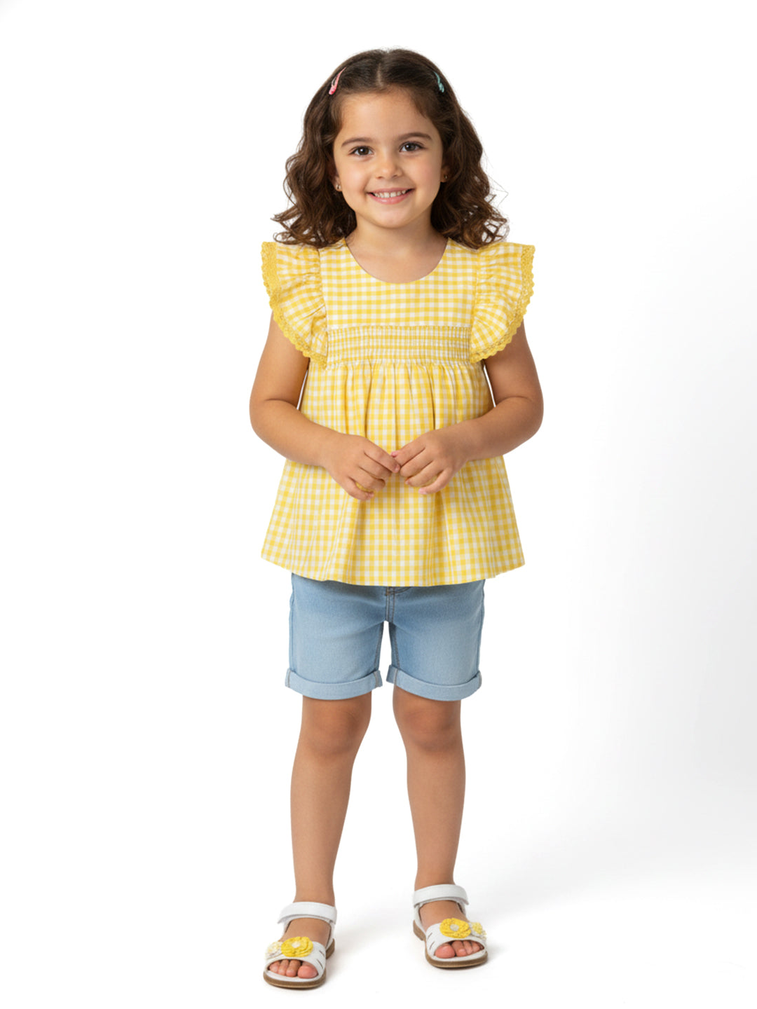 Nautinati Girls Gingham Sleeveless Top|Cotton| Age 2 - 10 Years