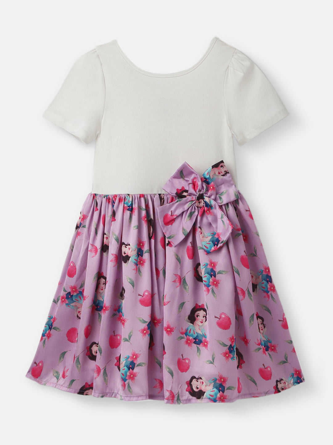 Nautinati Girls Snow White Printed Cotton Dress