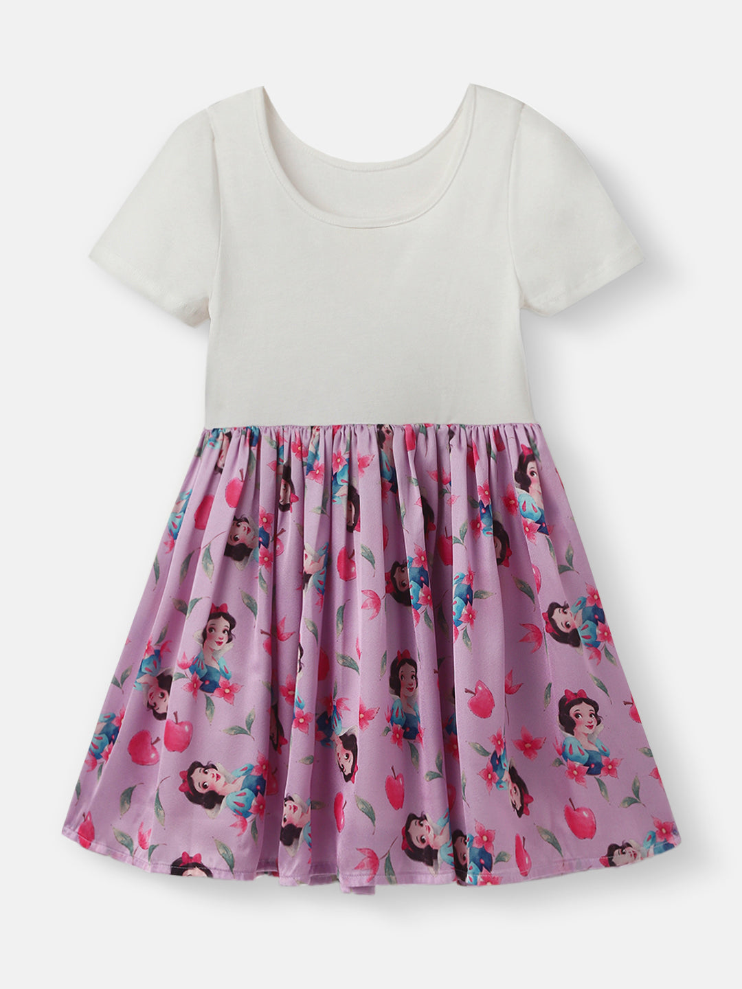 Nautinati Girls Snow White Printed Cotton Dress