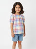 Nautinati Girls' Multicolour Seersucker Top with Puff Sleeves | Age 2-10 Years