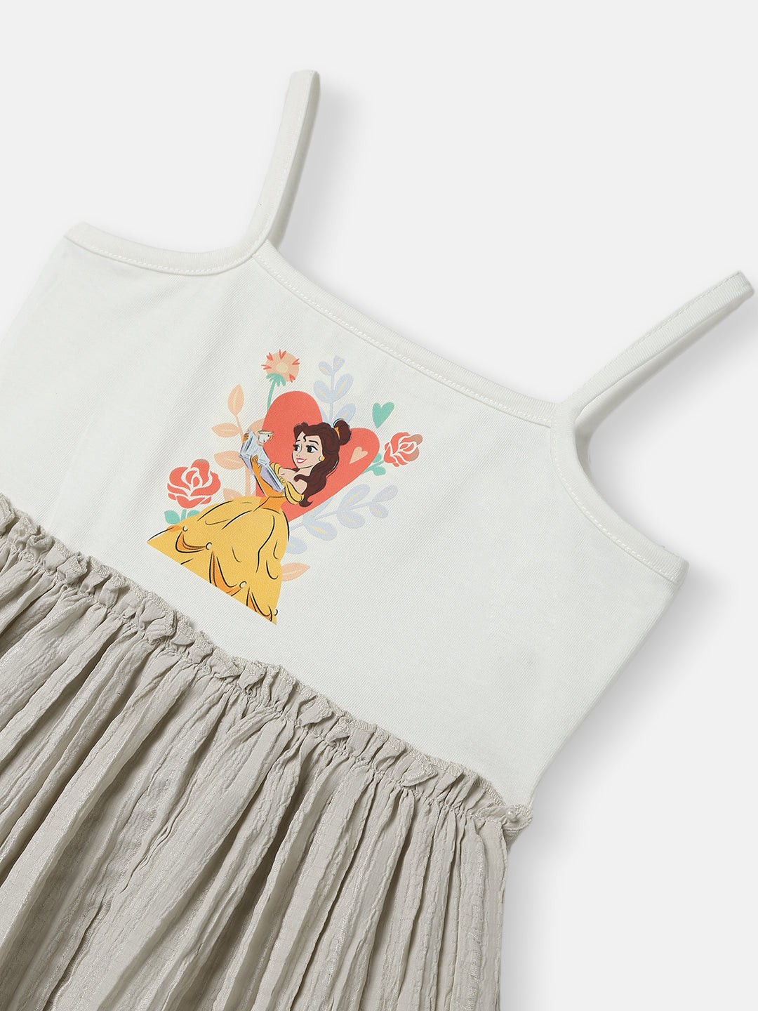 Nautinati Girls' Poplin Mickey Mouse Embroidered Badge Dress