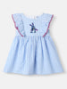 Nautinati Girls' Cotton and Pleated Fabric Minnie Mouse Applique Dress