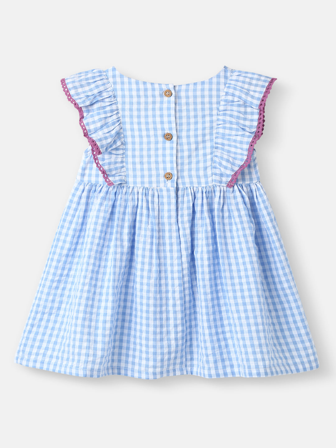 Nautinati Girls' Cotton and Pleated Fabric Minnie Mouse Applique Dress