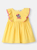 Girls Cotton Sleeveless Frock |Embroidered Badge|Above Knee Dress | 3-24 Months