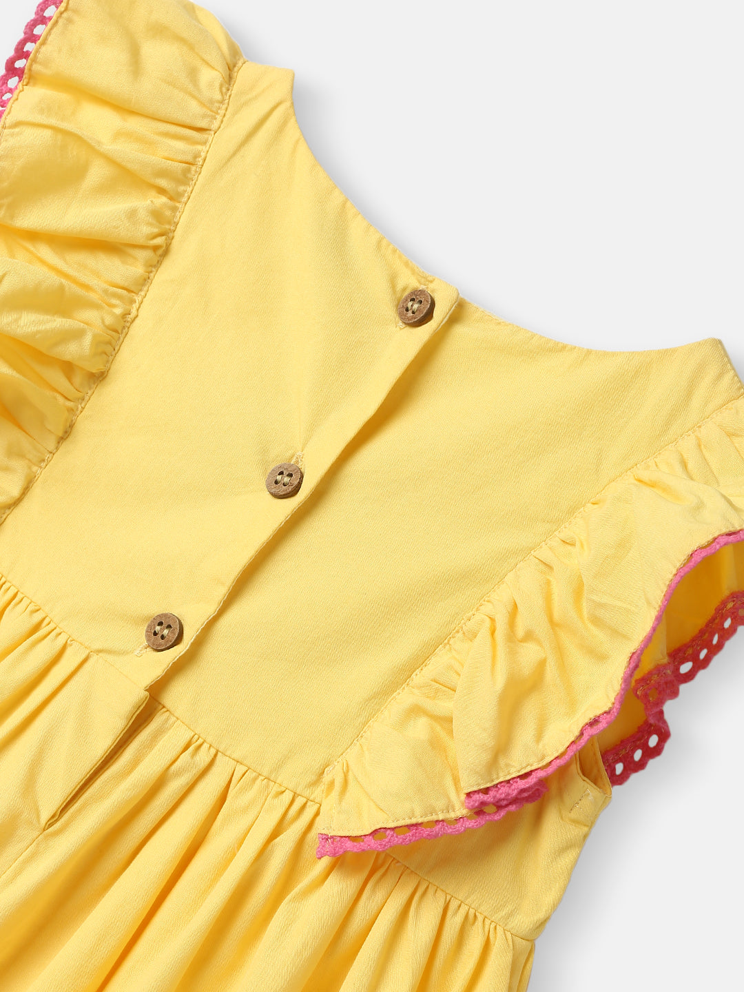 Girls Cotton Sleeveless Frock |Embroidered Badge|Above Knee Dress | 3-24 Months