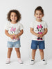 Nautinati Pack of 2 White Minnie Mouse and Daisy Print T-shirts for Girls